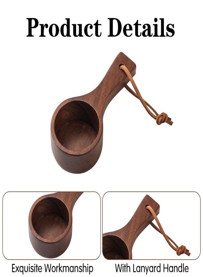Elegaperma Wooden Coffee Scoop, Small Wooden Spoons, Short Handle Wood Measuring Cups with Lanyard, Wooden Measuring Cups Wood for Jars Containers, Sugar, Pantry Canisters, Laundry Detergent - Image 5