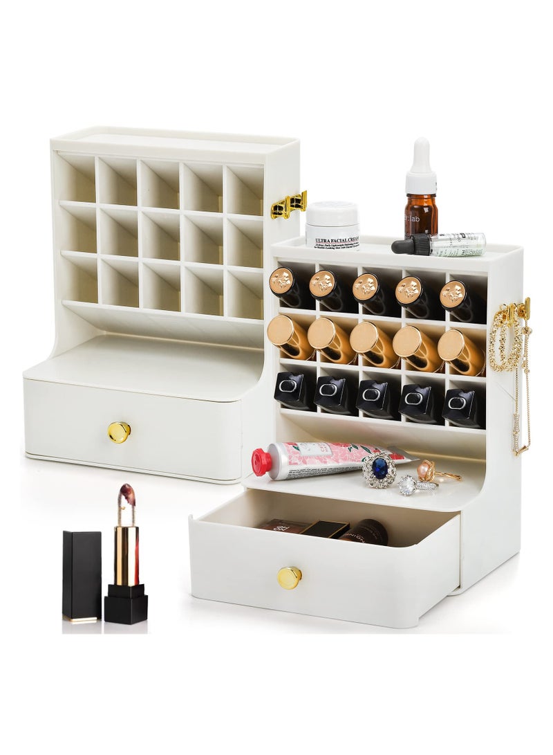 SYOSI 2 Pack Lipstick Organizer, Desktop Compact Makeup Storage for Vanity, Bathroom Counter, Dresser, Holds Lip Gloss, Cosmetics, Jewelry, Hair Accessories - Image 1