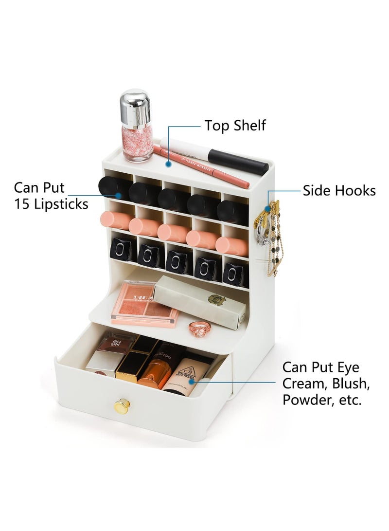 SYOSI 2 Pack Lipstick Organizer, Desktop Compact Makeup Storage for Vanity, Bathroom Counter, Dresser, Holds Lip Gloss, Cosmetics, Jewelry, Hair Accessories - Image 2