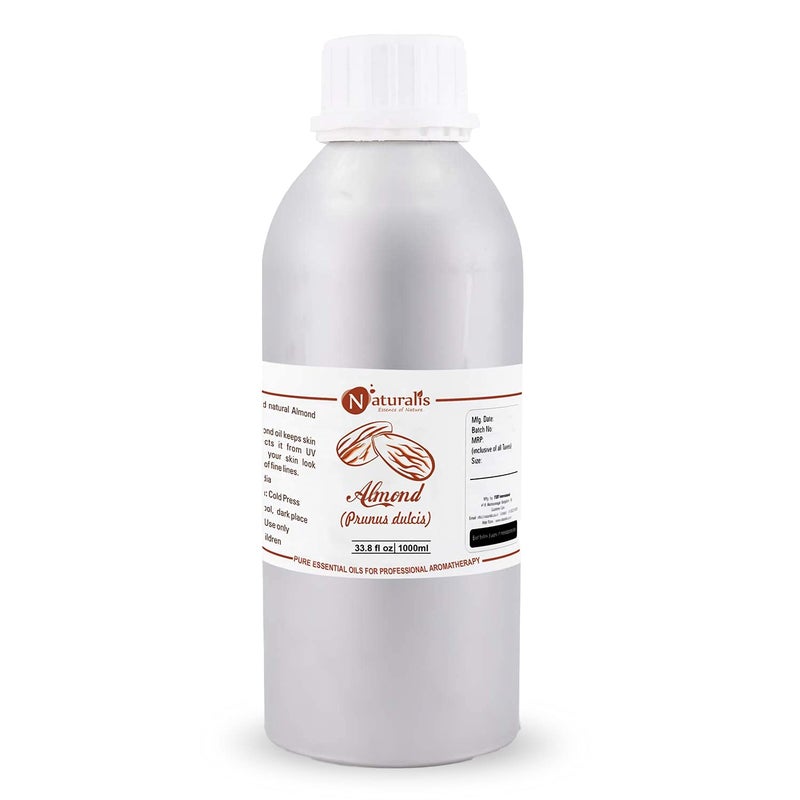 Naturalis Essence of Nature Pure Cold Pressed Sweet Almond Oil for Hair and Skin 1000ml - Image 1