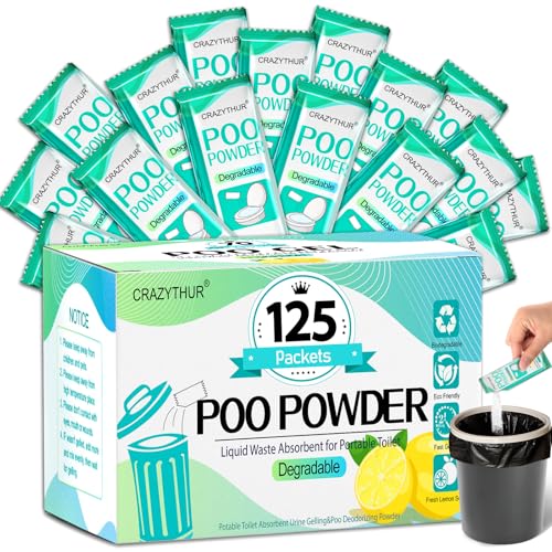 CRAZYTHUR Portable Toilet Gel, Poo Powder for Portable Toilet, Poo Powder for Portable Toilets, Camping Toilets Gel, Pee Powders for Outdoor Camping and Hiking - Image 1