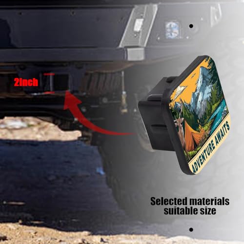 PATBIXES Hitch Cover Fits for 2-Inch Hitch,Adventure Awaits Design Trailer Hitch Cover Tube Plug Insert,Car Exterior Accessories, Receiver Tube Hitch Plug - Image 5