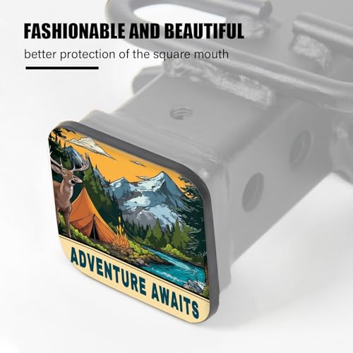 PATBIXES Hitch Cover Fits for 2-Inch Hitch,Adventure Awaits Design Trailer Hitch Cover Tube Plug Insert,Car Exterior Accessories, Receiver Tube Hitch Plug - Image 3