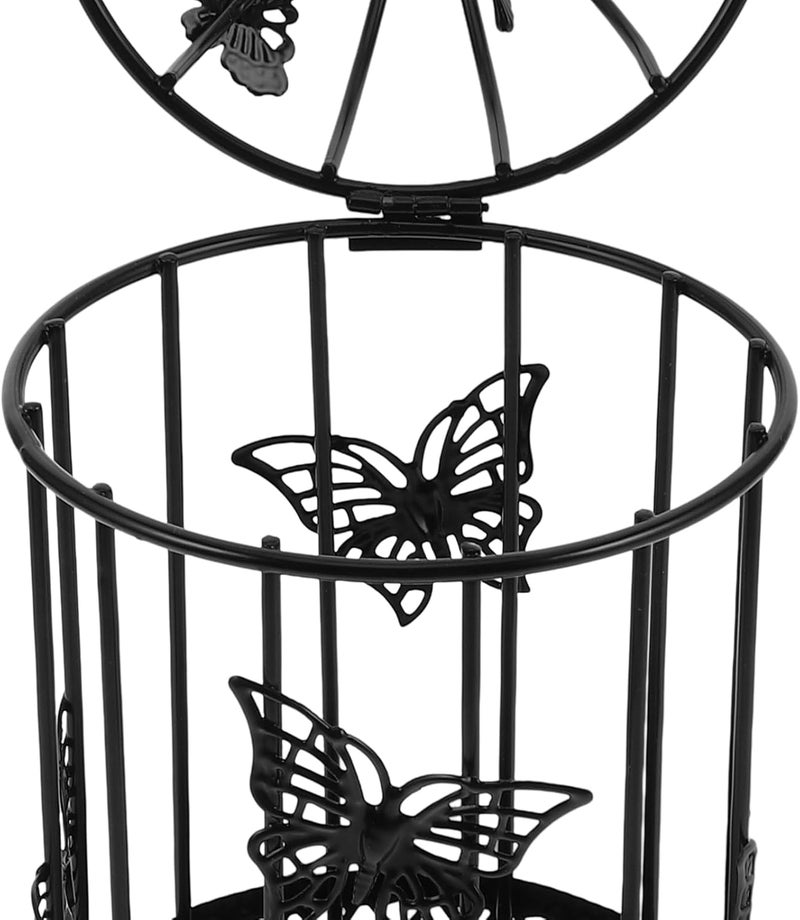 PRETYZOOM Decorative Birdcage Candle Holder Black Vintage Tealight Lantern for Home Wedding Easter Candle Centerpieces Reception Fireplace Holiday - Image 3