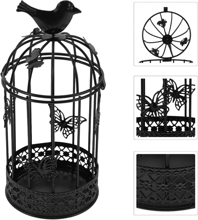 PRETYZOOM Decorative Birdcage Candle Holder Black Vintage Tealight Lantern for Home Wedding Easter Candle Centerpieces Reception Fireplace Holiday - Image 2
