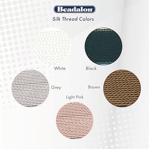 Beadalon 106A-120 Silk Thread, Variety Pack, Sizes 1x02, 2x04, 2X06, 2 Meters Each with Needle, White - Image 3