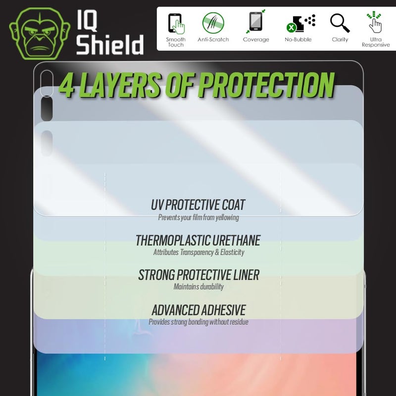 IQShield Screen Protector Compatible with Galaxy S10 Plus (S10+ 6.4 inch)(2-Pack)(Case Friendly) Anti-Bubble Clear TPU Film (NOT Compatible with Verizon S10 5G 6.7)(Works with Fingerprint ID) - Image 2