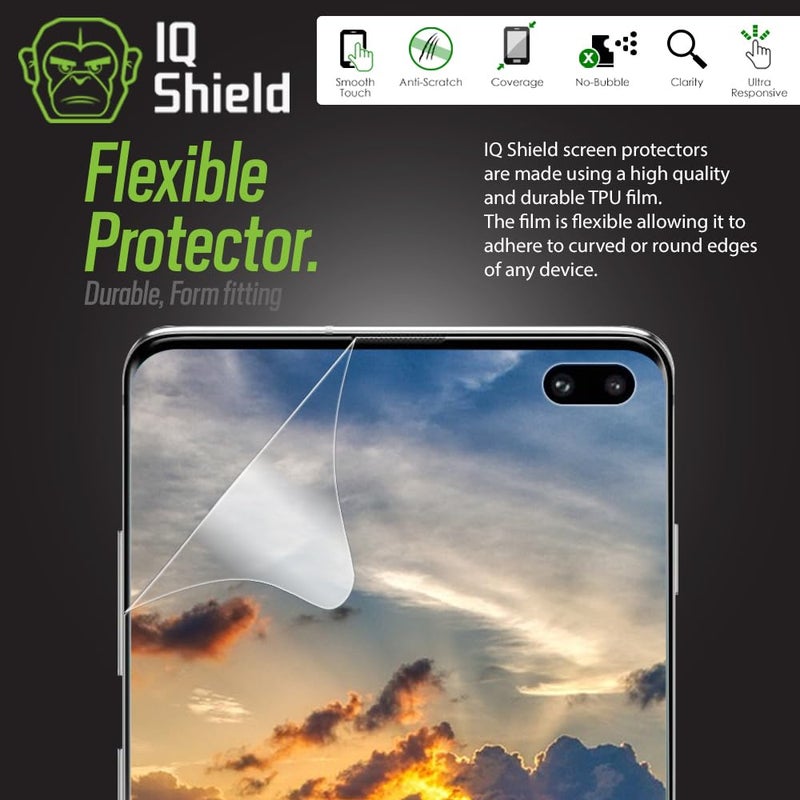 IQShield Screen Protector Compatible with Galaxy S10 Plus (S10+ 6.4 inch)(2-Pack)(Case Friendly) Anti-Bubble Clear TPU Film (NOT Compatible with Verizon S10 5G 6.7)(Works with Fingerprint ID) - Image 3