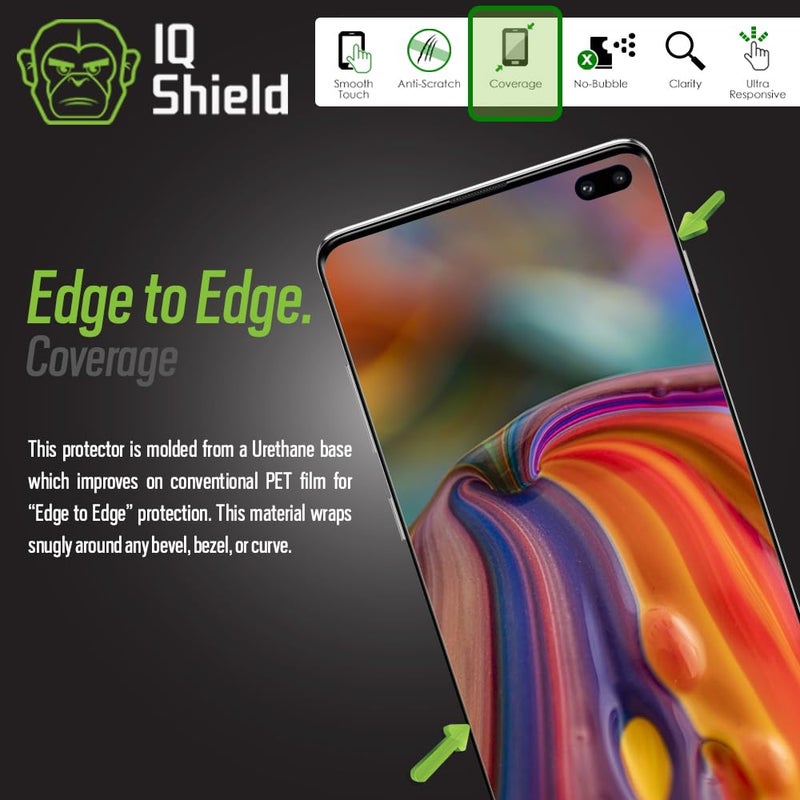 IQShield Screen Protector Compatible with Galaxy S10 Plus (S10+ 6.4 inch)(2-Pack)(Case Friendly) Anti-Bubble Clear TPU Film (NOT Compatible with Verizon S10 5G 6.7)(Works with Fingerprint ID) - Image 5