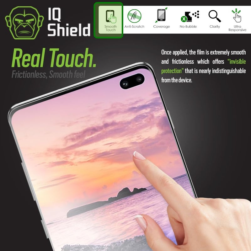 IQShield Screen Protector Compatible with Galaxy S10 Plus (S10+ 6.4 inch)(2-Pack)(Case Friendly) Anti-Bubble Clear TPU Film (NOT Compatible with Verizon S10 5G 6.7)(Works with Fingerprint ID) - Image 4