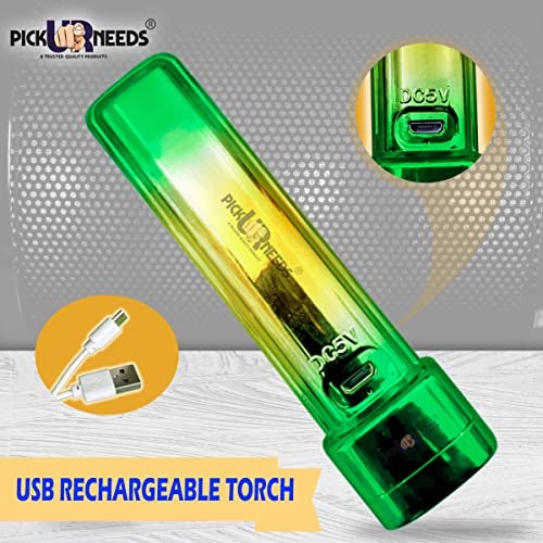 Pick Ur Needs 5 in 1 Bright LED 25W Mini Torch Light Home Emergency Lamp Flashlight Built-in Battery USB Rechargeable - Image 2