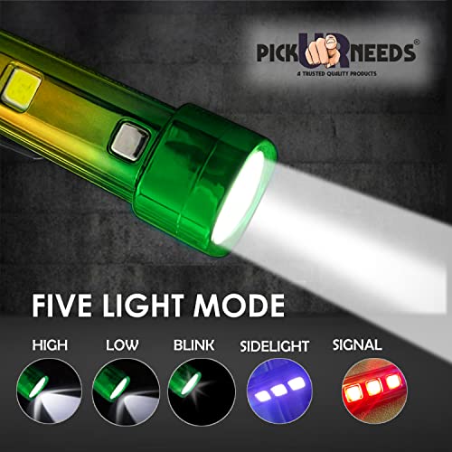 Pick Ur Needs 5 in 1 Bright LED 25W Mini Torch Light Home Emergency Lamp Flashlight Built-in Battery USB Rechargeable - Image 3