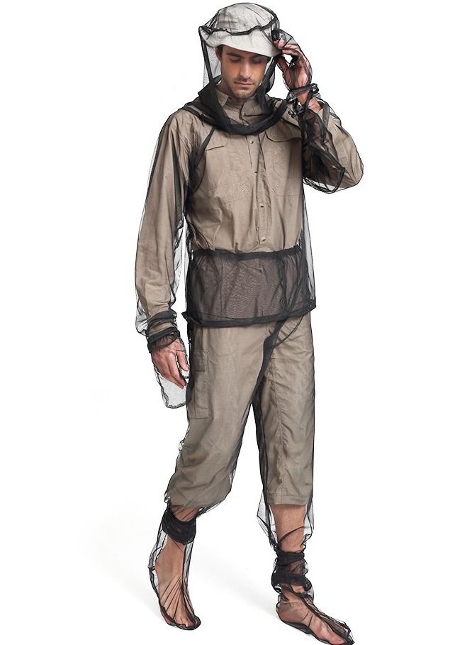 Generic 4 Piece Mosquito Net Suit Stay Protected from Mosquitoes Lightweight Breathable Mesh Clothing for Men Women Ideal Fishing Hiking Camping Farming and Gardening - Image 1