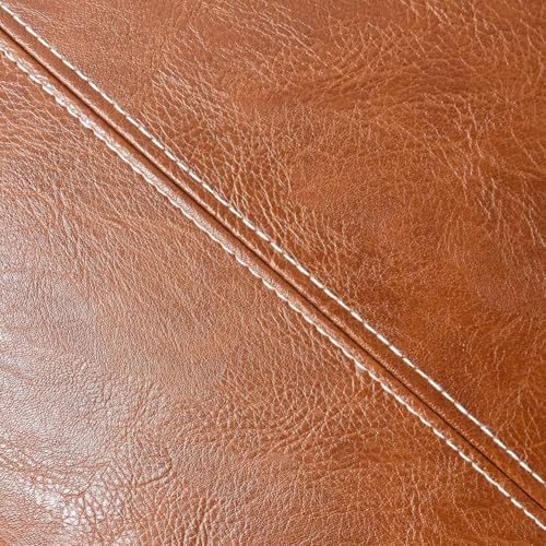 AEROHAVEN™ Set of 2 Over Stitiched Hand Made Faux Leather Throw/Pillow Cushion Covers - CC-281 - (Brown, 18 x 18 INCH) - Image 5