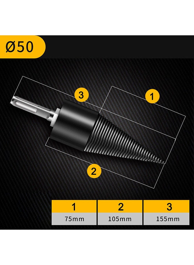Firewood Chop Drill Bit Wood Splitting Tool Cone Log Splitters Electric Timber Breaking Machine Firewood Chopper Breaker Bits Accessory