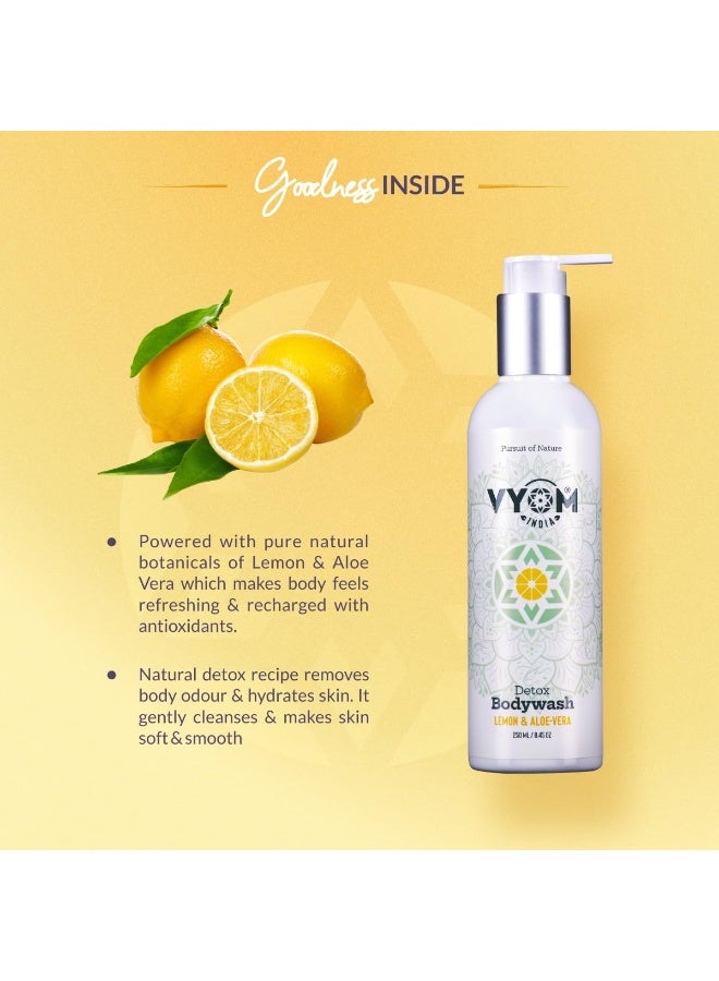 VYOM India Body Care Combo Anti Hairfall Shampoo(250ml) + Detox Body Wash(250ml) + Rose Water Spray(100ml) + Vitamin C Face Wash(100ml) For All Skin Type, Certified Purely Organic & Plant Based - Pack of 4 - Image 3