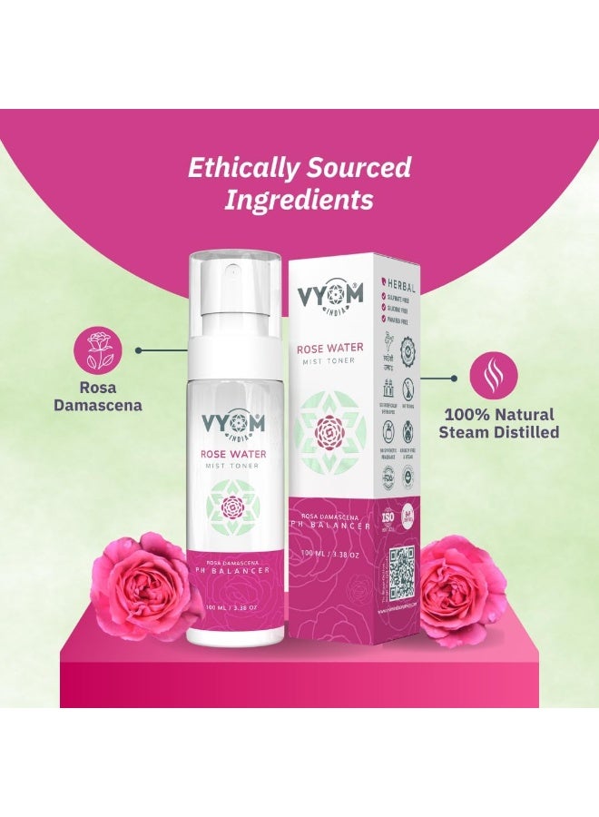 VYOM India Body Care Combo Anti Hairfall Shampoo(250ml) + Detox Body Wash(250ml) + Rose Water Spray(100ml) + Vitamin C Face Wash(100ml) For All Skin Type, Certified Purely Organic & Plant Based - Pack of 4 - Image 4