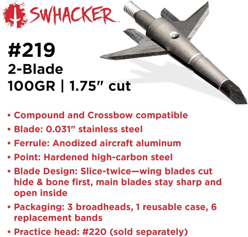 Swhacker Store Crossbow Broadheads | Expandable Blades, 100 Grain, 3-Pack | Precision Hunting Tips for Maximum Penetration & Accuracy - Image 3