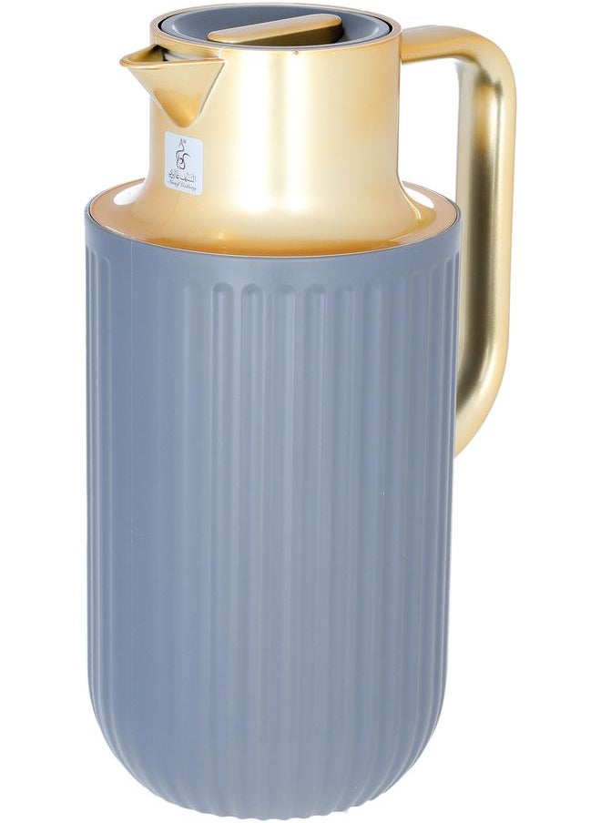 Everest Laura Plastic Thermos 1.6 Litres Gold Handle Dark Grey  - Image 2