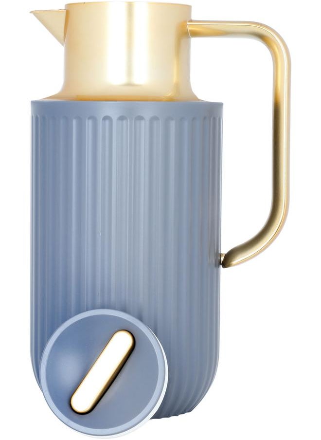 Everest Laura Plastic Thermos 1.6 Litres Gold Handle Dark Grey  - Image 3