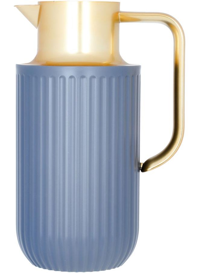 Everest Laura Plastic Thermos 1.6 Litres Gold Handle Dark Grey  - Image 1