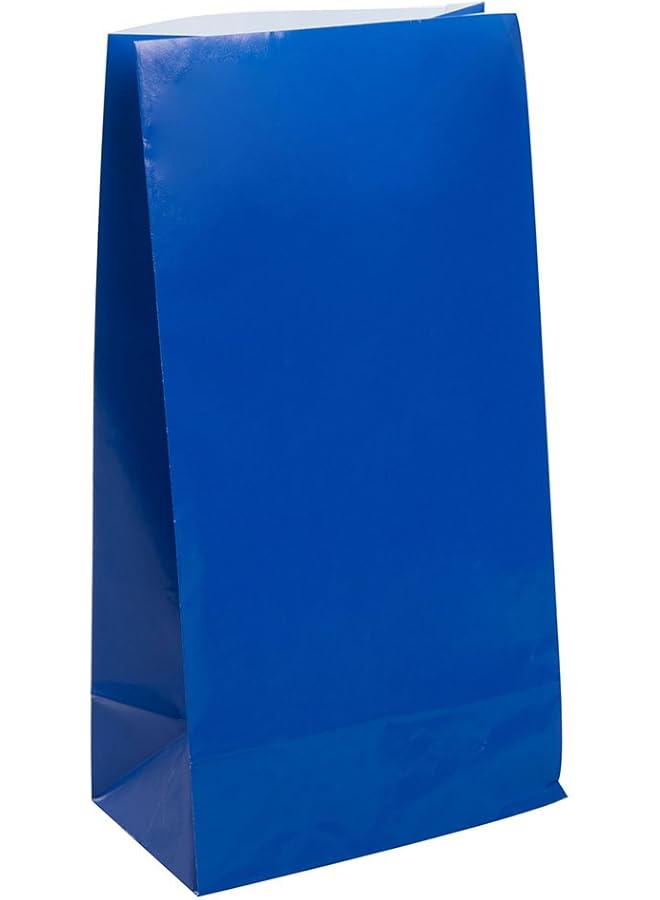Unique Royal Blue Paper Party Favor Bags 12Ct - Image 1