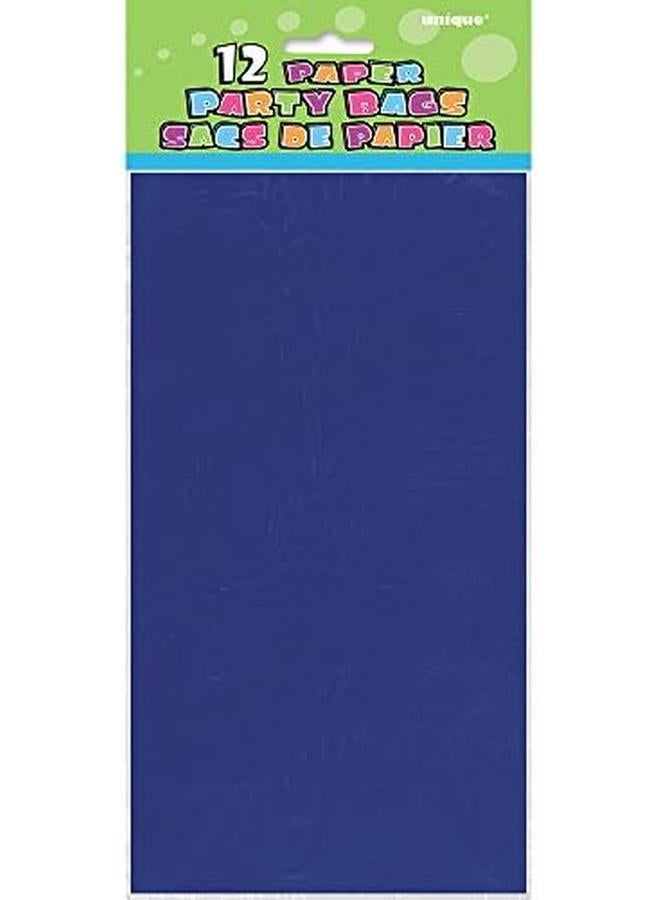 Unique Royal Blue Paper Party Favor Bags 12Ct - Image 2