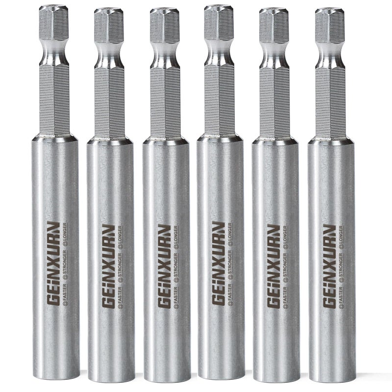 Geinxurn 6PACK Stainless Screwdriver Bit Holders, 3Inches Extension Socket Drill Bit Magnetic Holder Hex Shank Quick-Change Drill Bit Guide - Image 1