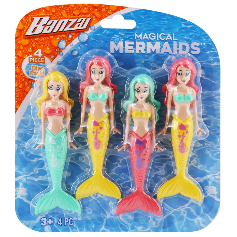 Banzai Dive Mermaids 4pc Colors May Vary - Image 1
