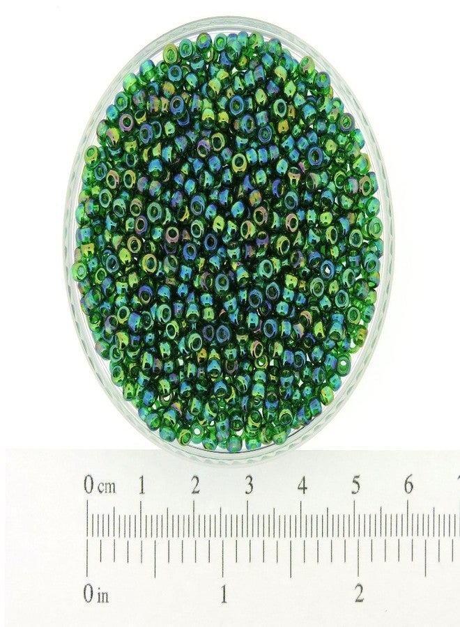 Miyuki Round Rocaille Seed Beads Size 8/0 Transparent Green AB 22 Gram Tube - Image 4