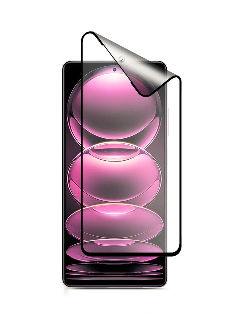 Wtech Nano Matte Ceramic Anti Fingerprint Full Glue Full Cover Flexible Screen Protector For Xiaomi Redmi Note 12 Pro 4G 2022 Clear/Black - Image 2