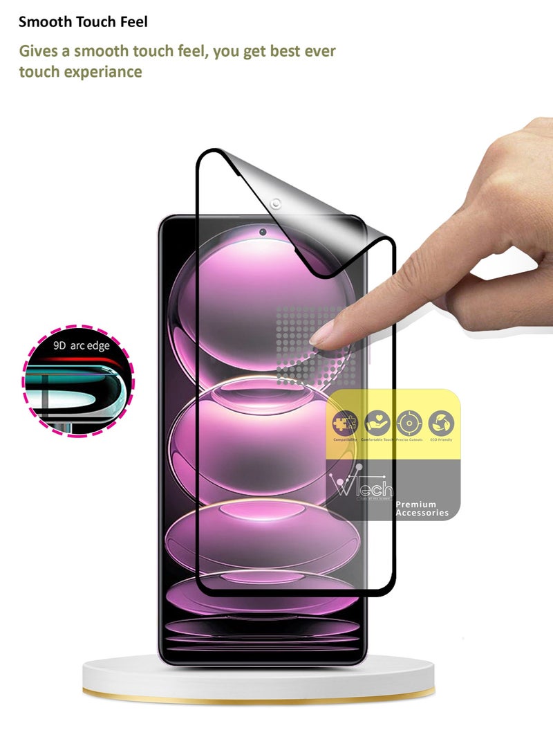 Wtech Nano Matte Ceramic Anti Fingerprint Full Glue Full Cover Flexible Screen Protector For Xiaomi Redmi Note 12 Pro 4G 2022 Clear/Black - Image 3