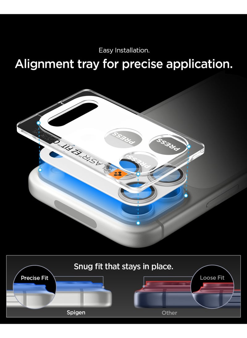 Spigen GLAStR EZ-Fit Optik Pro XL for iPhone 17 Pro MAX Camera Lens Protector [1 Pack] - Silver - Image 4