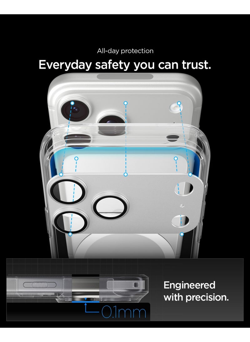 Spigen GLAStR EZ-Fit Optik Pro XL for iPhone 17 Pro MAX Camera Lens Protector [1 Pack] - Silver - Image 3