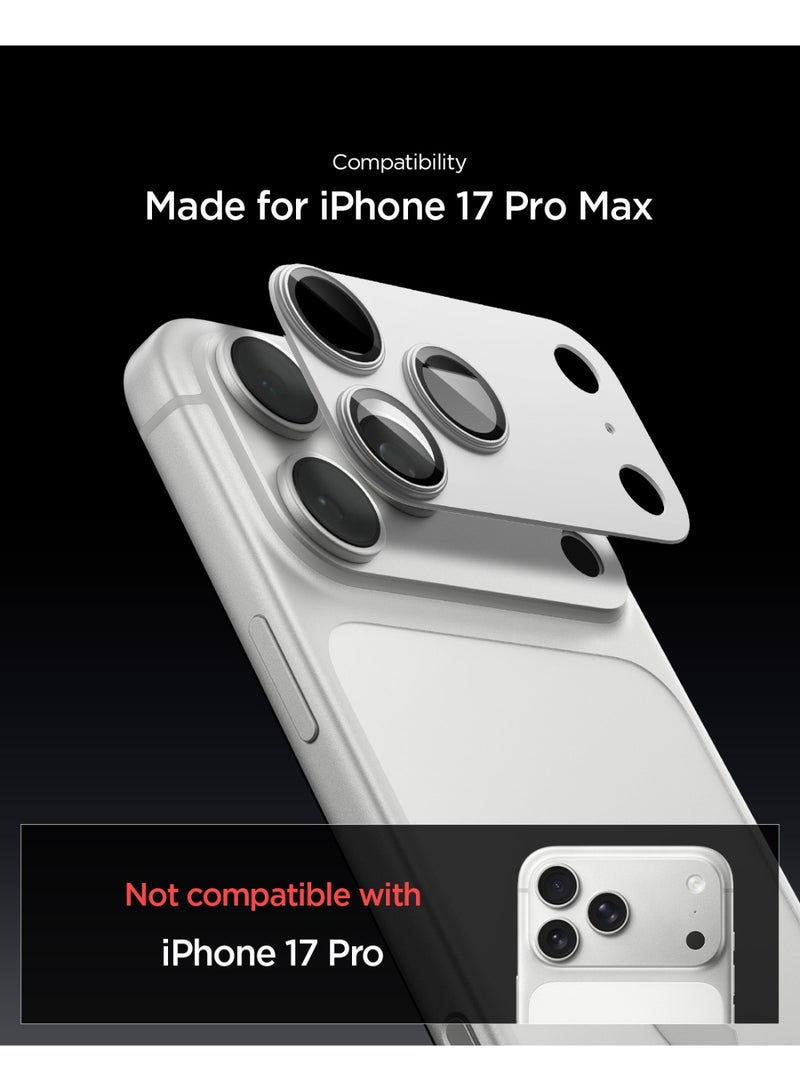 Spigen GLAStR EZ-Fit Optik Pro XL for iPhone 17 Pro MAX Camera Lens Protector [1 Pack] - Silver - Image 2
