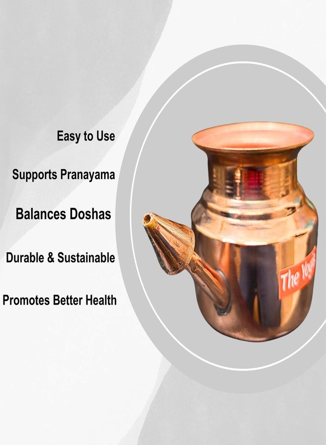 The Yogis Copper Neti Yoga and Ayurveda Jala Neti Pot for Sinus, Nose Irrigation and Cleaning 400ml - Image 3