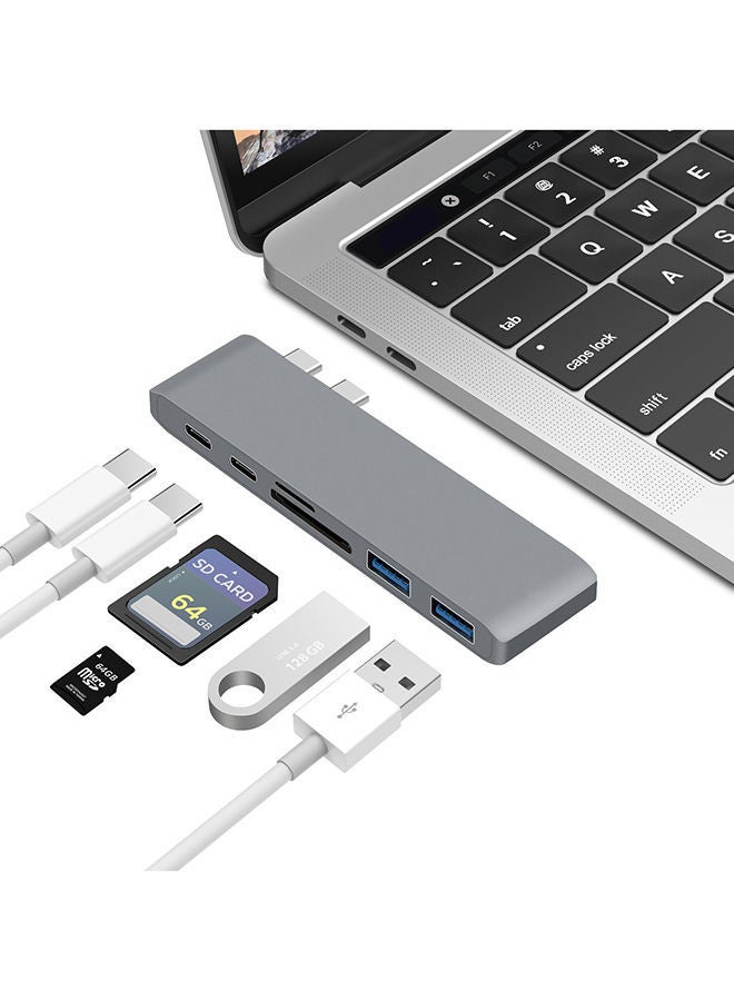 NIBEMINENT 6 In 1 USB Hub Black  - Image 2