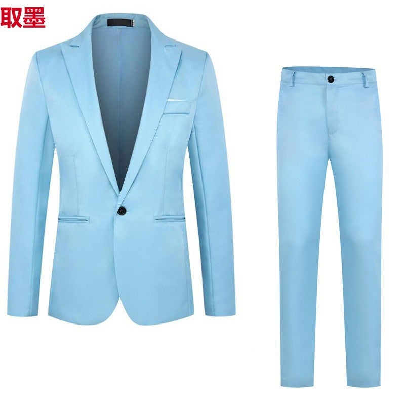 New Men'S Fashion Business Slim-Fit Suit Suit Men'S Casual Suit Two-Piece Set - Image 2