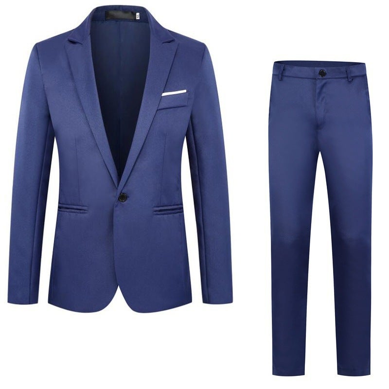 New Men'S Fashion Business Slim-Fit Suit Suit Men'S Casual Suit Two-Piece Set - Image 1