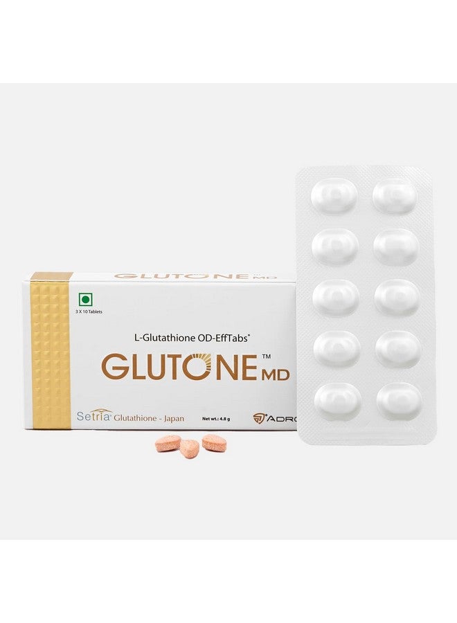 GLUTONE Glutone MD - Glutathione Mouth-Dissolving Tablets| Made with Setria L-Glutathione (Japan) 100mg| Radiant Glow & Even Skin Tone| Pack of 30 Tablets (Orange) - Image 1