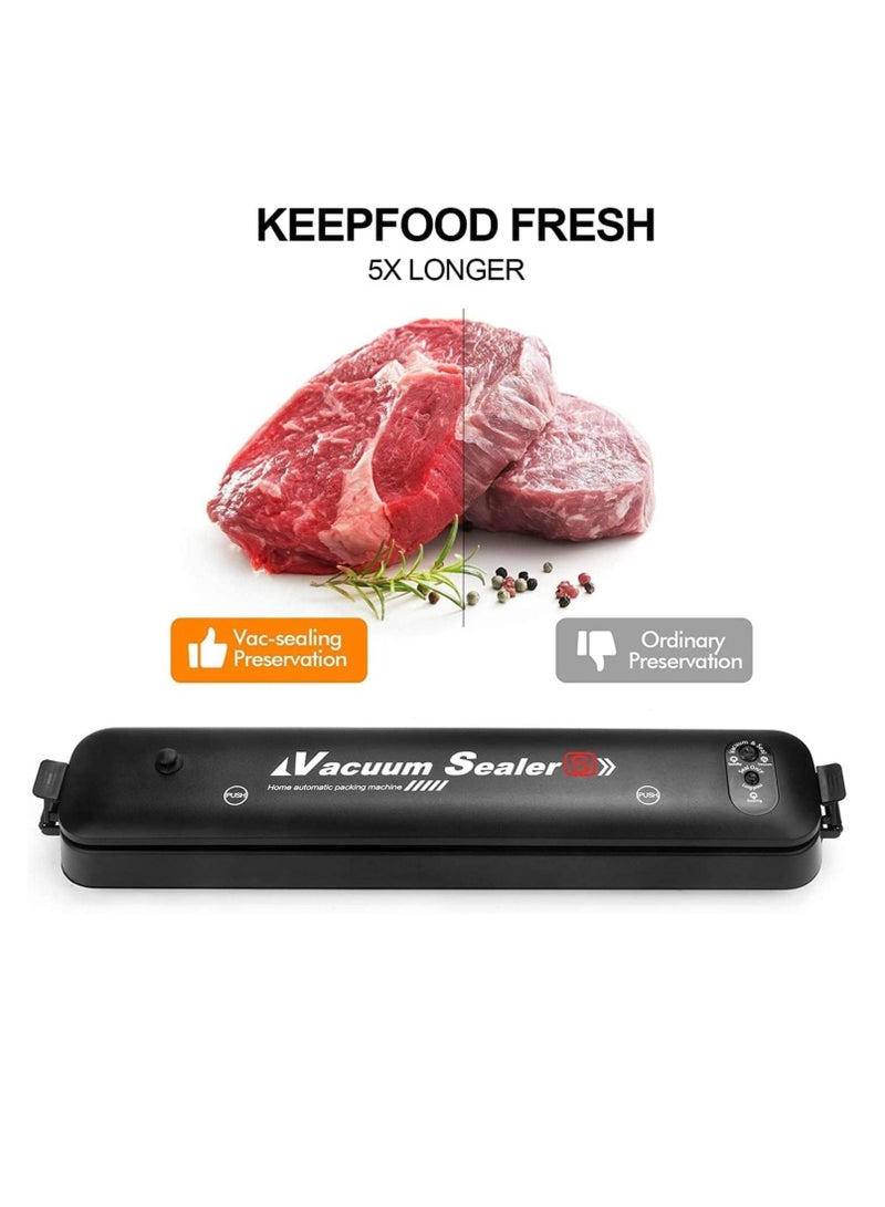 Single touch Portable Food Saver Vacuum Sealer  Machine with 2Functions for Fruits Nuts Meat Sweets Vegetables with Pieces Sealed Bags - Image 3