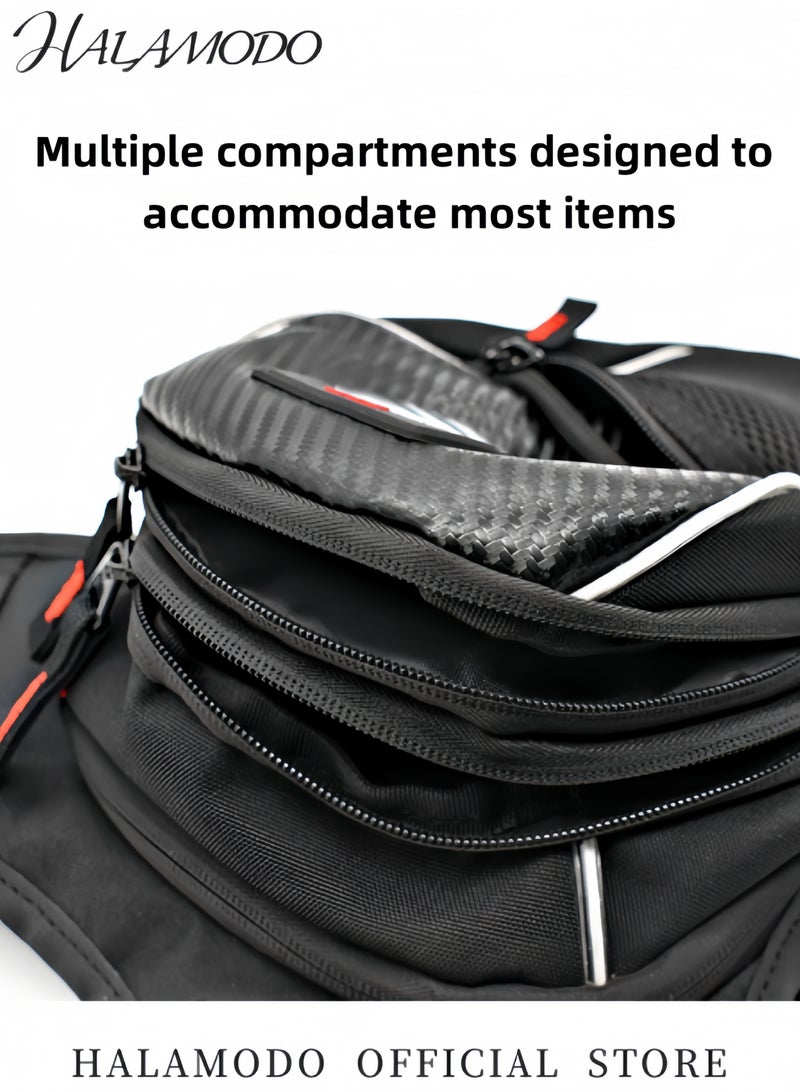 HALAMODO Men's Canvas Drop Leg Bag Outdoor Waist Pack Tactical Bag Motorcycle Bag Bike Bag Multi-Pocket Waist Pouch Multifunctional Bag for Travel & Hiking & Climbing  - Image 3