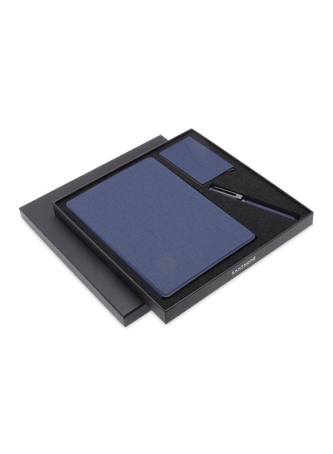 SANTHOME CHANGE ZERO Sustainable Gift Set with Refillable Notebook, Pen & Cardholder - Navy - Image 2