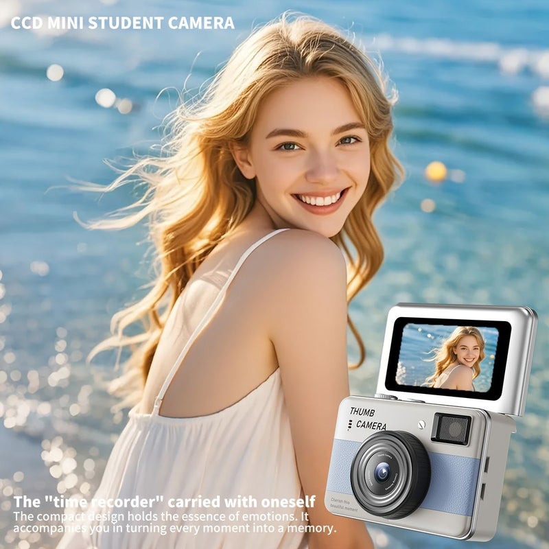 Blue Flip Screen Mini Thumb Camera HD Travel Wearable For Campus Party 201 - Image 4