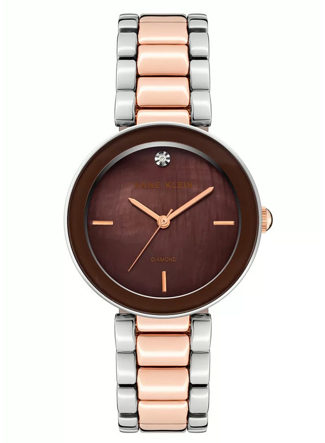 ANNE KLEIN آن كلاين ساعة انالوج للنساء من الستانلس ستيل AK1363BNRT - Image 1