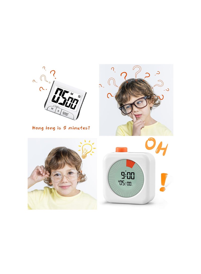 SOLARAE Interactive 60-Minute Visual Timer for Kids & Adults - Easy-to-Read Countdown Clock with Alarm, Ideal for Classroom, Homework, Kitchen & Office, Dual Mode with Snooze Function, Portable Design. - Image 3