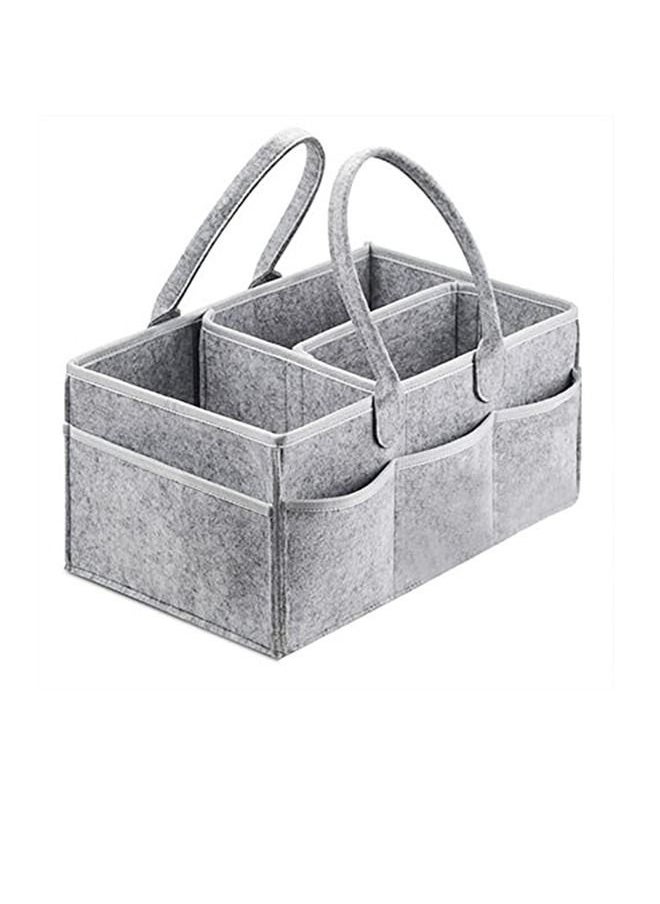 BLOOMING TIME Baby Felt Organizer Bag, Large Portable Diaper Caddy, Grey  - Image 1