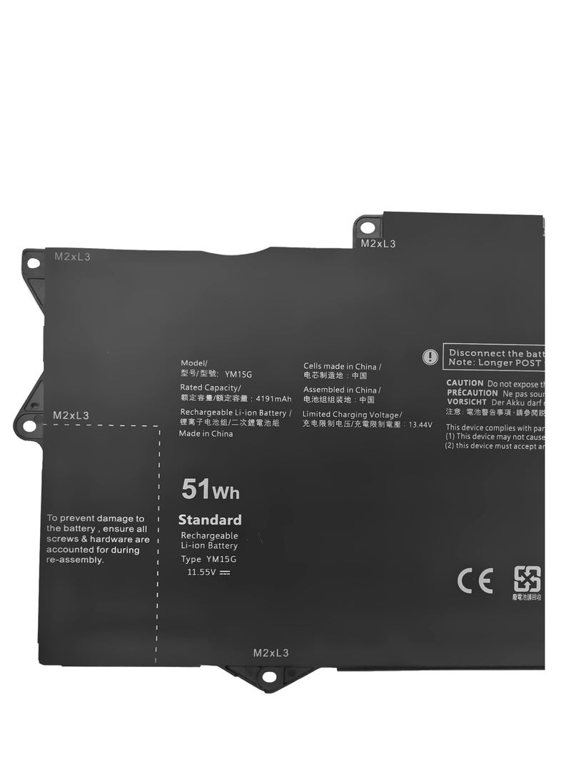 Terabyte G9FHC 11.55V 51Wh YM15G 0G9FHC G9FHC 0W6D4H W6D4H Laptop Battery Compatible with Dell XPS 13 9315 Series - Image 4