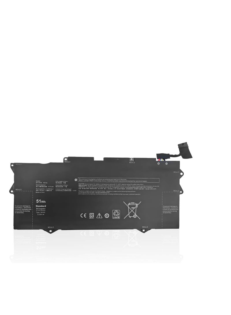 Terabyte G9FHC 11.55V 51Wh YM15G 0G9FHC G9FHC 0W6D4H W6D4H Laptop Battery Compatible with Dell XPS 13 9315 Series - Image 1