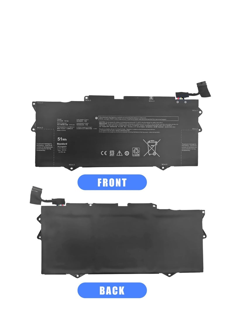 Terabyte G9FHC 11.55V 51Wh YM15G 0G9FHC G9FHC 0W6D4H W6D4H Laptop Battery Compatible with Dell XPS 13 9315 Series - Image 3
